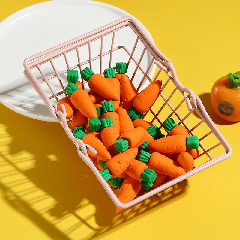 Office School Supplies Carrot Eraser Cartoon Creative Childrens Toy Detachable Cross Border 3D Cute Eraser Kawai Stationery Gift