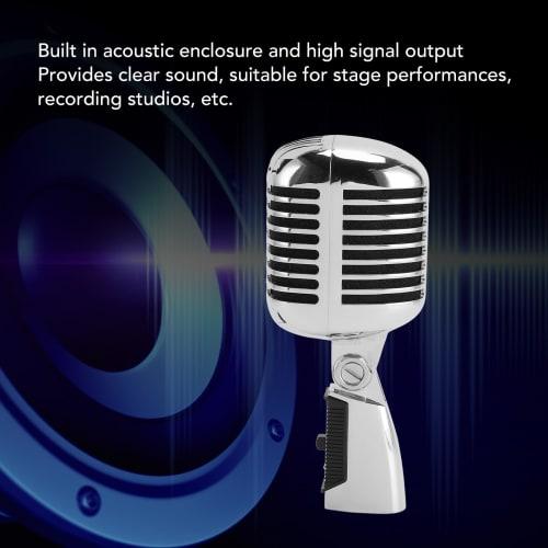 Classic Retro Dynamic Vocal Microphone, Old Vintage Style Unidirectional Cardioid Self-Tensioning Rotating Dynamic Vocal Microphone for KTV, Live Perf