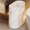 Modern Waste Basket Large Capacity Marble Pattern Trash Can Multi-Purpose Use Bathroom Narrow Small Garbage Bin with Lid