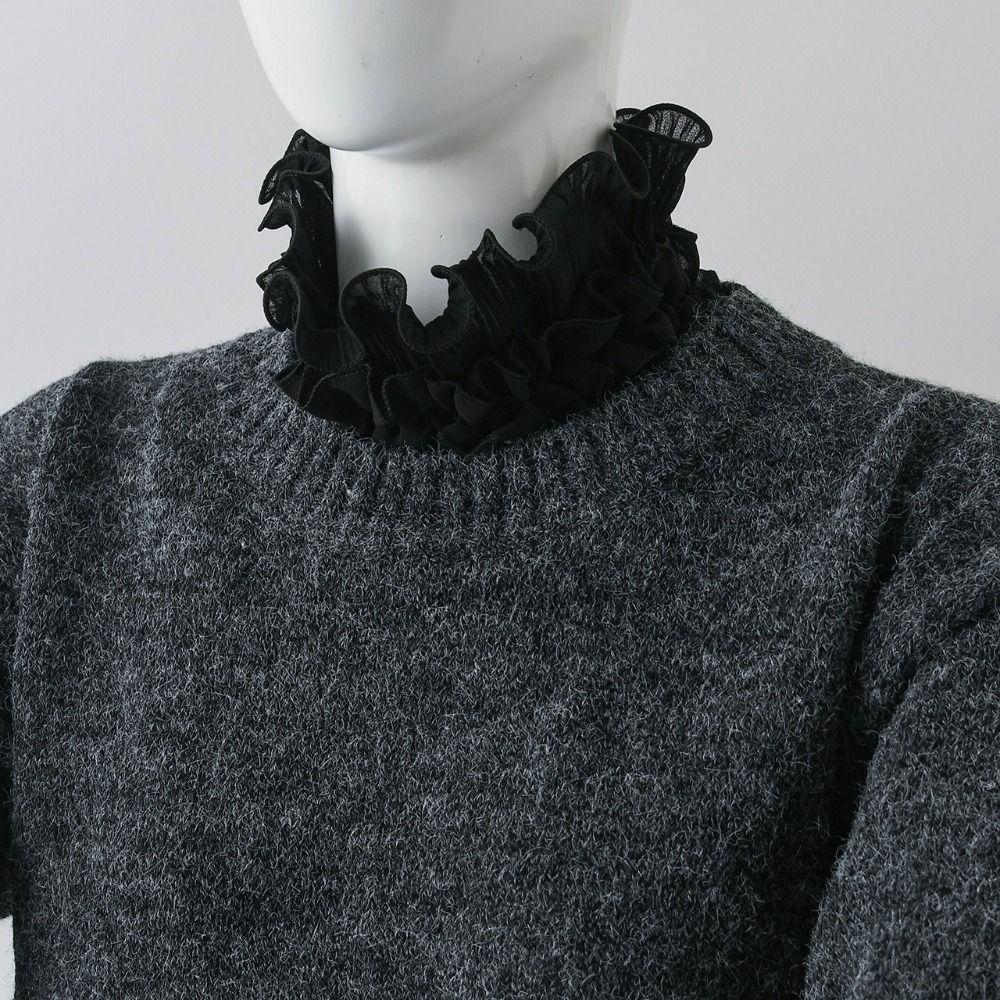 Detachable Fake Collar Ruffled Edge Cloak Scarf New High Neck Collar Women Girls