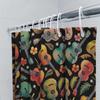 Hawaiian Shower Curtain Tropical Hibiscus Floral Ukulele Beach Theme Decor Waterproof Bathroom Fabric