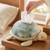 Turtle Tissue Box Cover Decorative Resin Shell Design Durable Lightweight for Home Office Bathroom Car Use