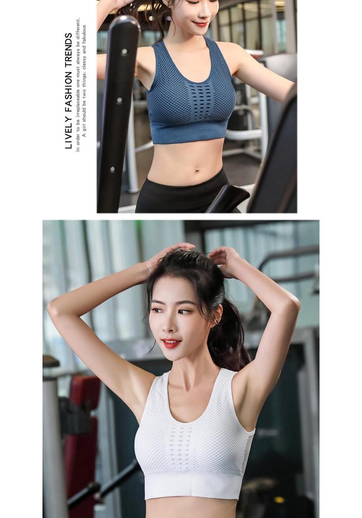 Shockproof Breathable Yoga Sports Bra with Hollow Back Design
