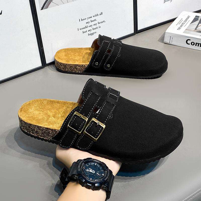 Fashion Suede Clogs for Women Men Mules Cork Footbed Sandals With Arch Support Fashion Nonslip Outdoor Beach Slippers Home Shoes