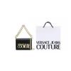 Versace Jeans Couture Chaîne Logo Doré Bandoulière Sac à Main Similicuir Sacs à Main Femme Noir 75VA4BL3ZS467899