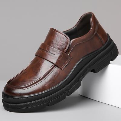 2025 lässige Lederschuhe Herren Plateau Herbst formelle Kleidung Business Herren einfüßiger Business-Trend Doudou Schuhe Herren 9923