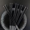 5 Pairs Black Japanese Chinese Chopsticks For Eating Food Sushi Sticks Reusable Metal Korean Chopsticks Set Healthy Tableware