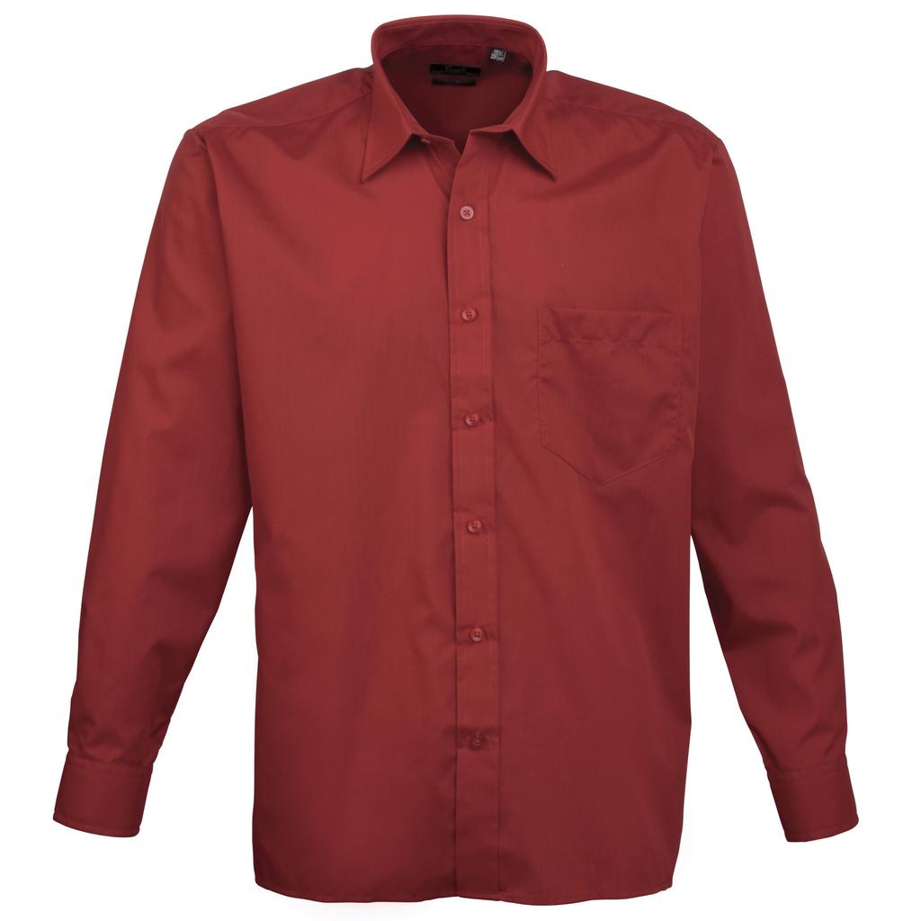 Premier Mens Premier Poplin Long-Sleeved Formal Shirt