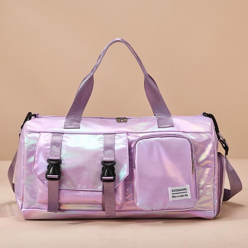 Large Capacity Women'S Nylon Travel Duffel Bag Dazzling Colorful Sports Fitness Bag Very Suitable for Outdoor Sports Travel  Fitness Yoga
