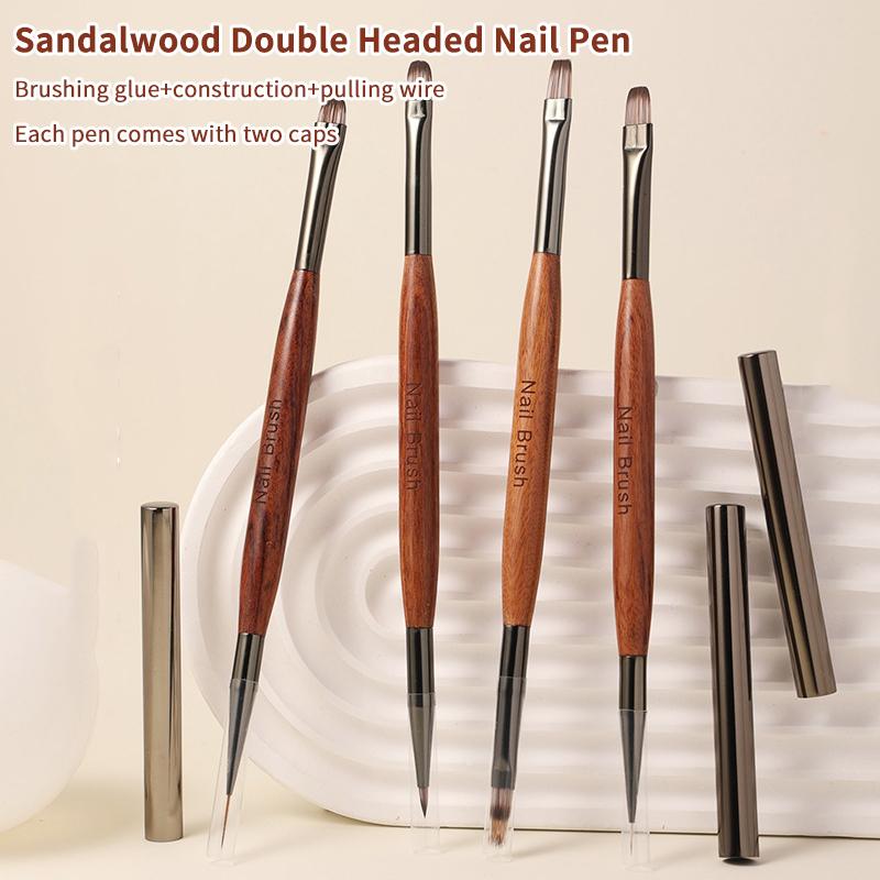 Double Ended 7/12/13Mm Liner Painting Brush Nail Art Flat Round Drawing Flowers Diy Petal Pen Tools Glue Phototherapy Pen