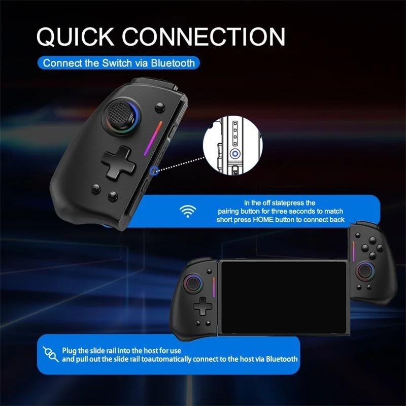 KS42 Wireless Gamepad für Nintendo Switch/OLED, Gaming Switch Controller Bluetooth Aufwecken 6-Achsen Joypad Metall-Joystick