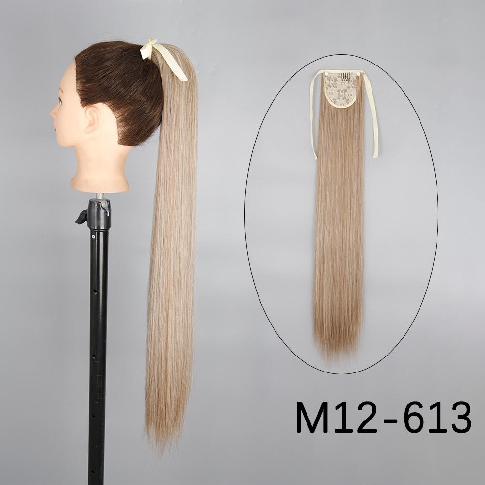 

MERISIHAIR длинный прямой галстук-бабочка на заколке для наращивания волос 55 85 см натуральный черный коричневый синтетический хвост для женщин 55CM