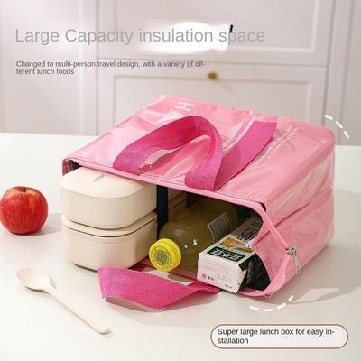 Large Capacity Picnic Bag Large Opening Design Cold Insulation Food Storage Bag Thickened Imitation Stain Lunch Box Bag School