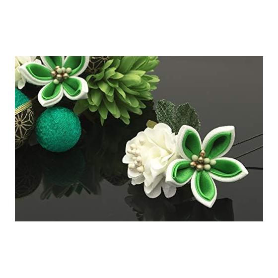 [SOUBIEN] Coming-of-Age Ceremony Hair Accessories, Graduation Kimono Hakama 2-Piece Set: Chrysanthemum, Flower Corsage, Decorative Cord, Tassel,