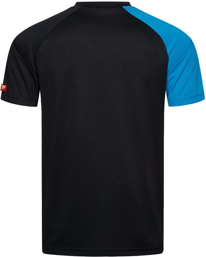 Donic Table Tennis Uniform Table Tennis Size GL145 Shirt, Peak, J.T.T.A (Japan Association) Approved, Unisex, Black/Cyan (ABCL), M,