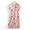 Plus size Estate Donna Camicia da notte Manica corta Simpatico cartone animato pigiameria dolce O Collo Camicie da notte Pigiama Pigiama da donna in cotone
