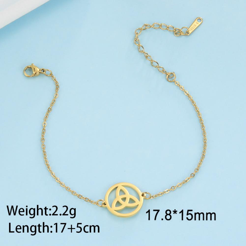 Dawapara Irisches Dreifaltigkeitsknoten Armband Triquetra Glücksbringer Spiritueller Partner Schmuck Edelstahl Neujahrsgeschenk