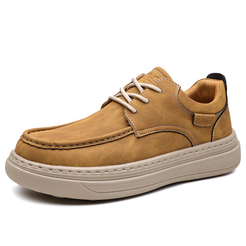 

Мужская повседневная парусиновая обувь Осенняя толстая подошва Спортивная обувь Уличная мода Удобная Нескользящая Износостойкая Повседневная обувь 39 хаки