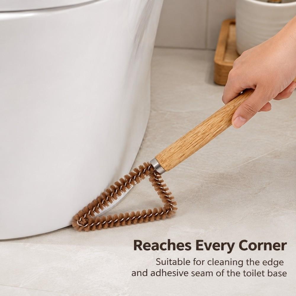 Hard Bristles Gap Cleaning Brush Wooden Handle Corner Cleaning Brush Kitchen & Bathroom Use