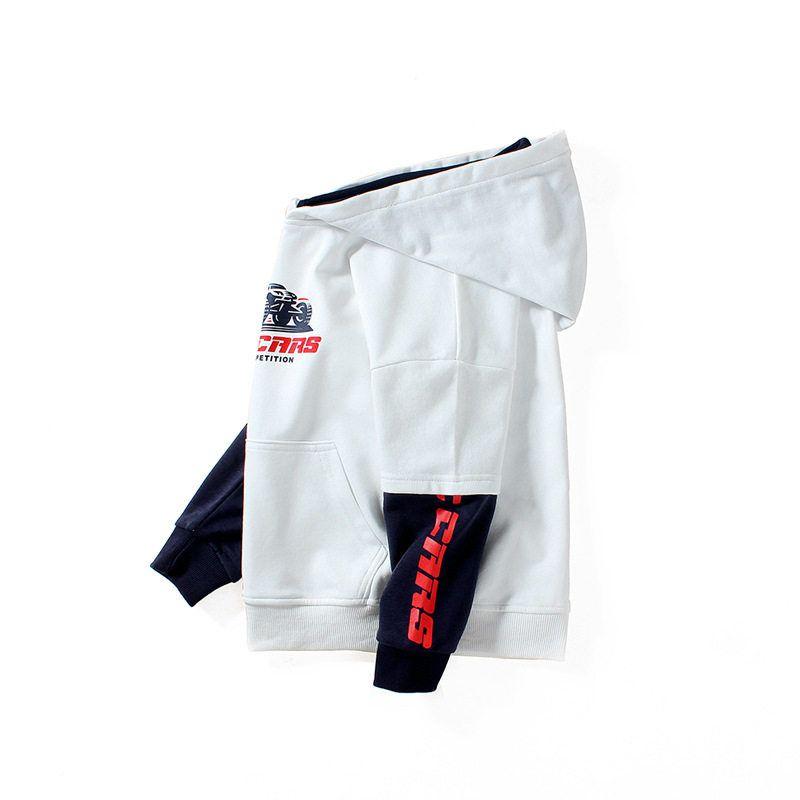 Children and Teens  Sweater Autumn Fake Two-Piece Terry Hooded White 130