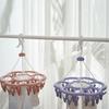 Portable Round Clothes Drying Rack With Multiple Clips Ideal For Indoor Use