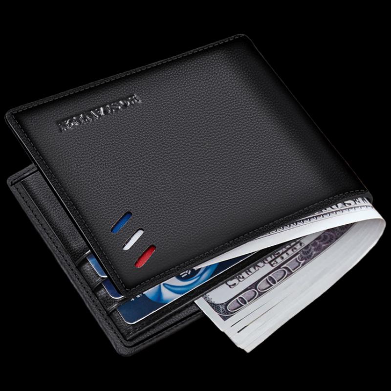 Мужской премиальный кожаный складной кошелек