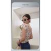 New Wang Jiayi style acetate black and white cat-eye sunglasses Fakme Sunglasses for men and women with UV protection redzons