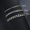 Wannee New Trendy Cuban Chain Men Bracelet Classic Stainless Steel 3 5 7mm Width Chain Bracelet For Men Women Jewelry Party Gift