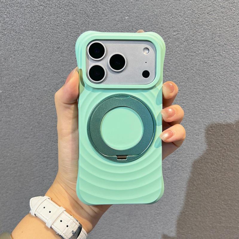 

Bo Yang Liquid Silicone Magnetic Rotating Bracket Case for iPhone 17 Pro Max 16 Pro Max