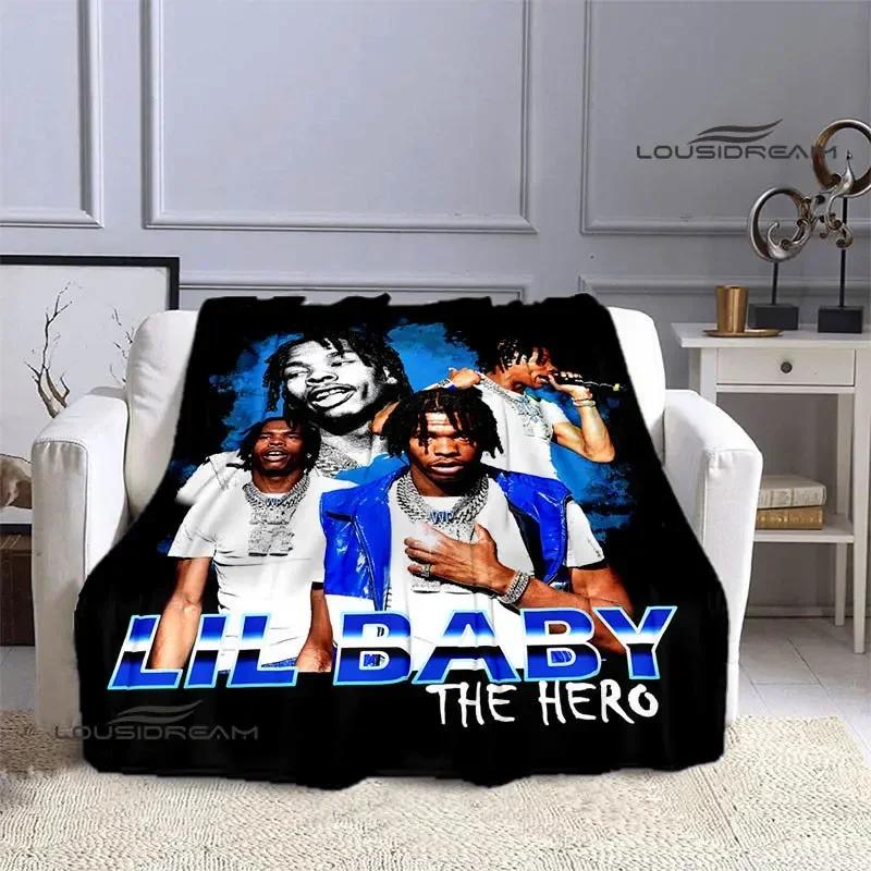 Hip -hop Singer Lil Baby Printing Blanket Picnic Blanket Warm Flannel Blankets Bed Linings Blankets for Beds Birthday Gift