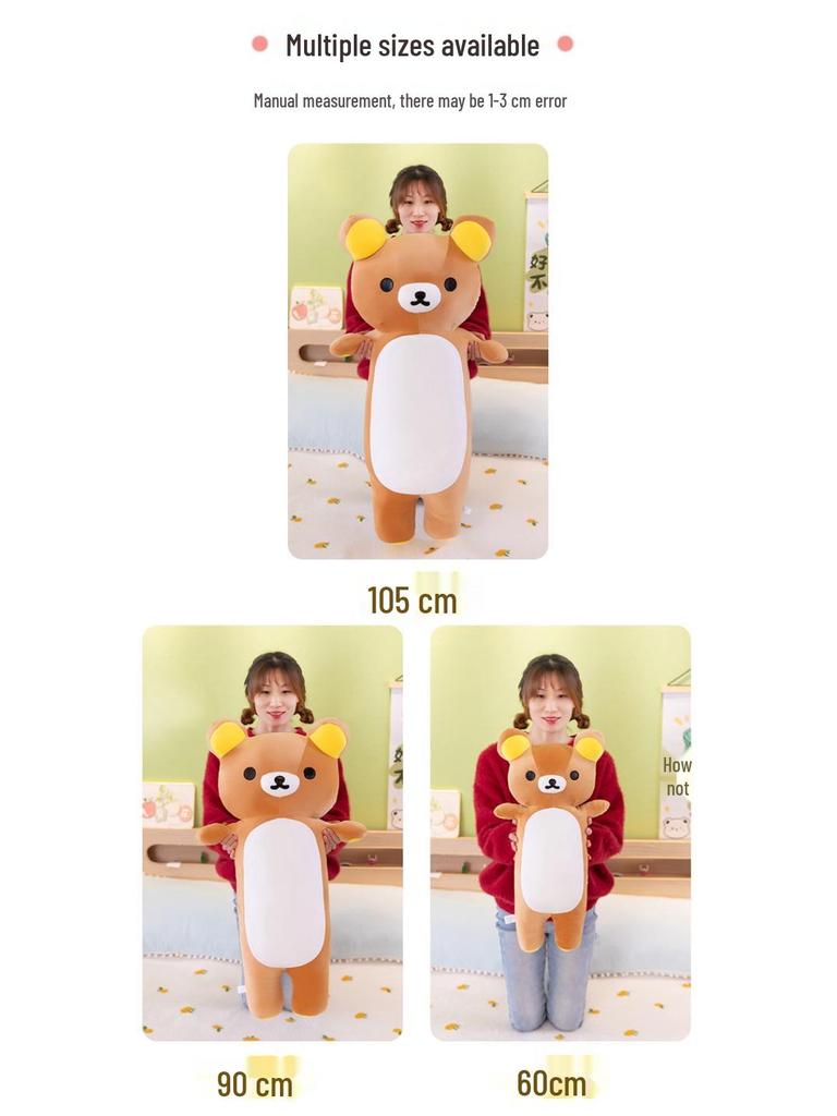 Rilakkuma Lumbar Support Backrest Cushion - Perfect for Sofa, Office Chair & Dorm Room.
