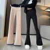 Fleece Flared Shark Pants for Women To Wear In Autumn and Winter, New High-waisted Belly, Hip Lift, and Bottom-up Yoga Pants.