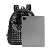 Punk Style Rivet Damen Rucksack 2025 Winter Neue Hochwertige Weiche Leder Freizeit Reise Große Kapazität Schultaschen Für Teenager Mädchen Schwarz Mochila
