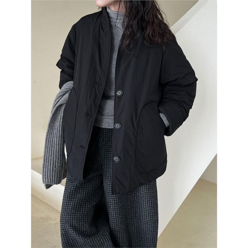 

Johnature 90% Куртка из белого утиного пуха Женская Зимняя Теплая Легкая Повседневная Пальто с V-образным вырезом L чёрный