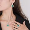 Jewelry Copper Bottom Gold-Plated Simulation Emerald Retro Square Set Heroine Stone 10 * 12