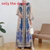 Ethnic Style Long Dress With Relief Flower Embroidery For Party And Casual Wear