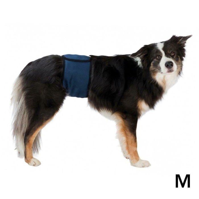 Belly Band for Male Dog - TRIXIE - 45-55 Cm - Dark Blue - Breathable Mesh - Incontinence - Medium Breeds