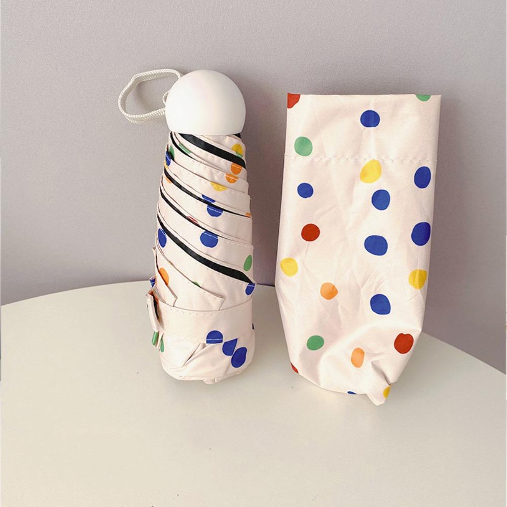 Vinyl Automatic Umbrella Windproof Polka Dot Umbrella Colorful Folding Umbrella  Outdoor