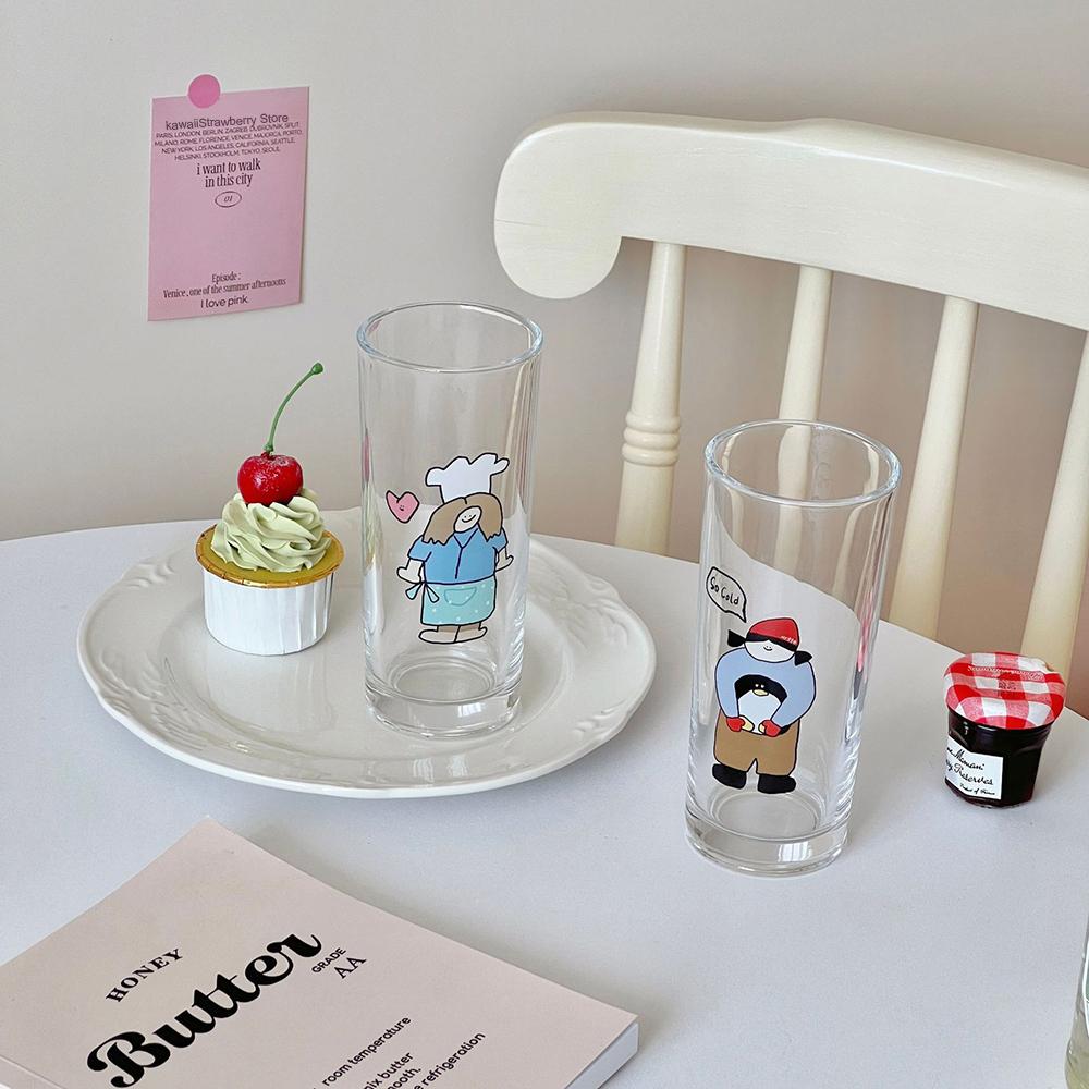 Kawaii Glass Coffee Cup Cute Korean Glass Cups Tumbler Aesthetic For Wine Juice Tea Milk Hot Drink Glasses Cup Lover Gift 300ml