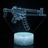 3D Gun Series Night Lamp: Seven-Color LED Desk Light with Touch and Remote Control.