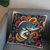 2D Bunte Fisch-Kunst-Kissen für einzigartige Dekor-Muster Kissenbezug Geeignet für Sofa Schlafzimmer Auto Kissenbezug