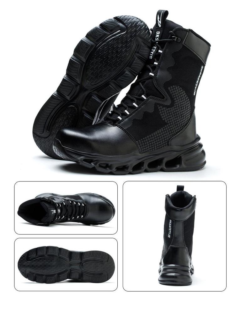 Men's High-Top Waterproof Safety Boots – Anti-Smash, Anti-Puncture, Comfortable for Extended Wear