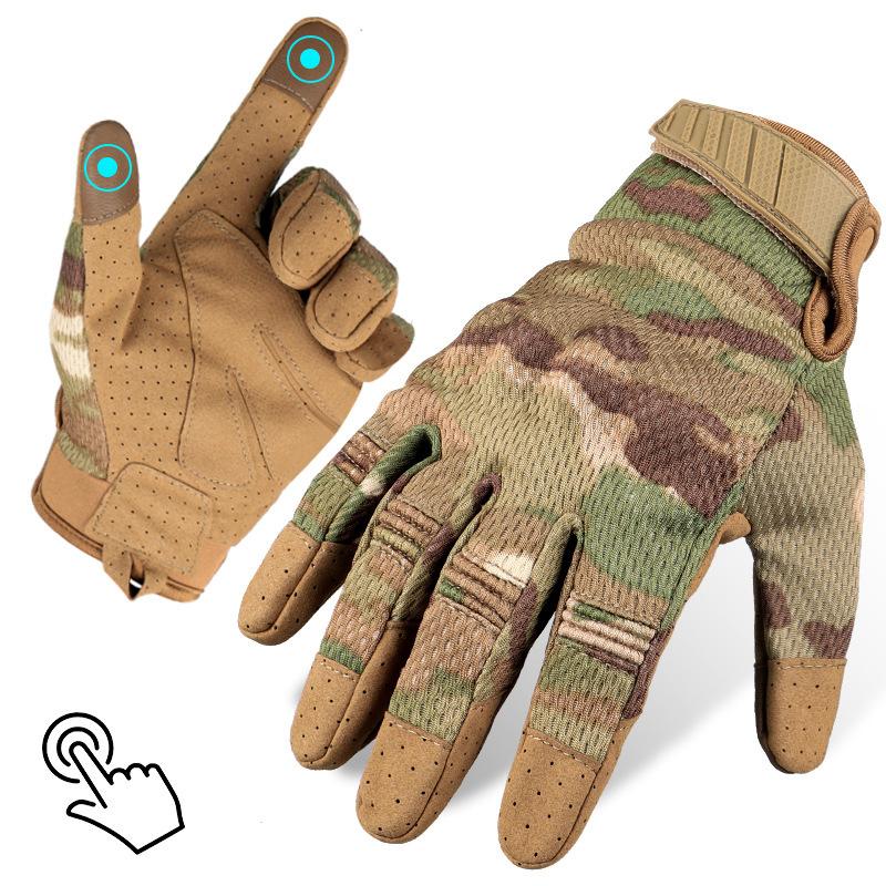 Outdoor Sports Tactical Gloves Riding Non Slip Motorcycle Racing Mountain Climbing Gloves Men's Touch Screen Breathable