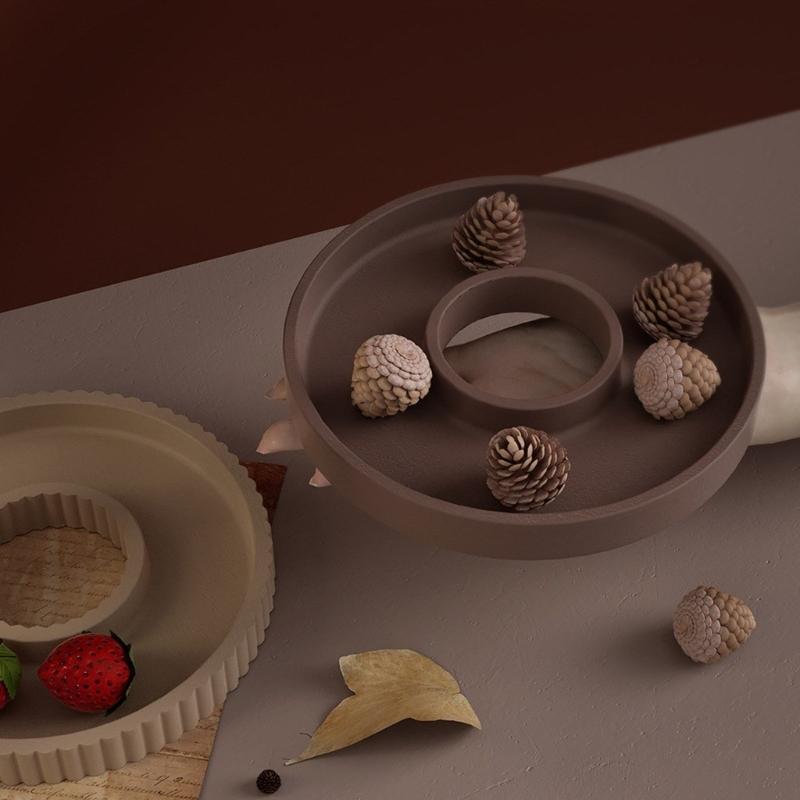 Molde de silicona creativo, moldes de bandeja de silicona, moldes de silicona huecos y redondos, moldes de placa redonda para hacer a mano