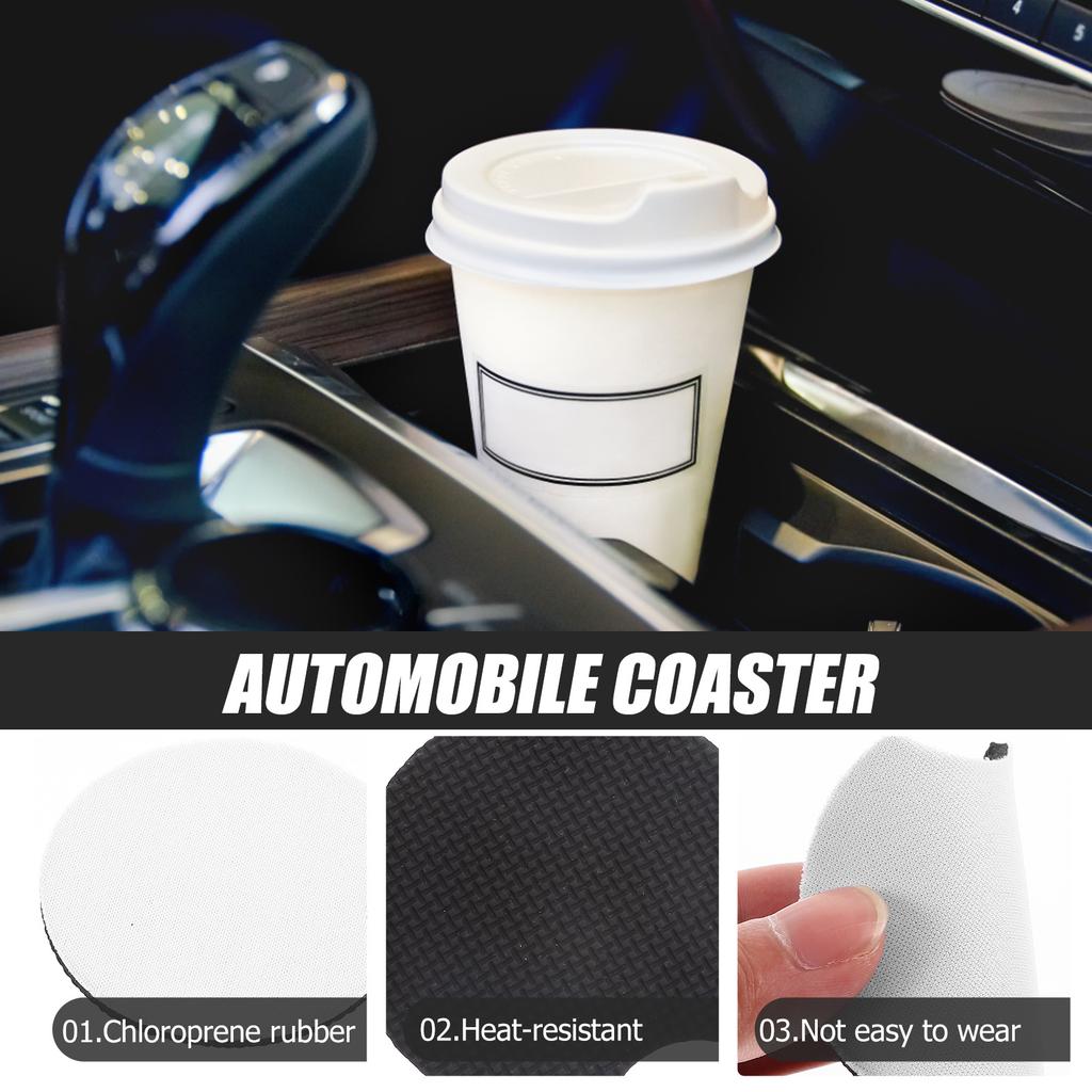 50pcs Car Coasters Blank Diy Sublimation Coasters Heat-Resistant Wear-Resistant Non-Slip Cup Mats For Car Portable Holder