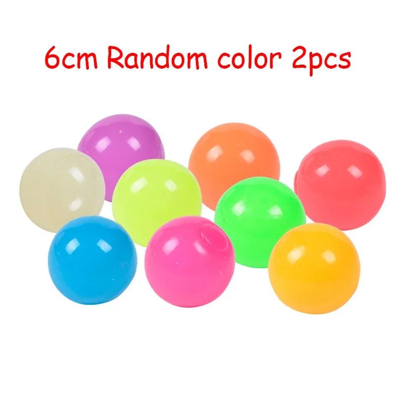 2Pcs Luminous Sticky Target Balls Sticky Wall Relaxation Vent Sphere Child Sucker Toys Press Stress Ease Toy For Kids Teen