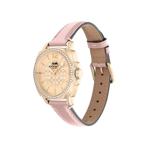 Coach Women's BOYFRIEND Watch, Rose Gold Dial, Pink Leather Strap, 14503981 [Official Import]