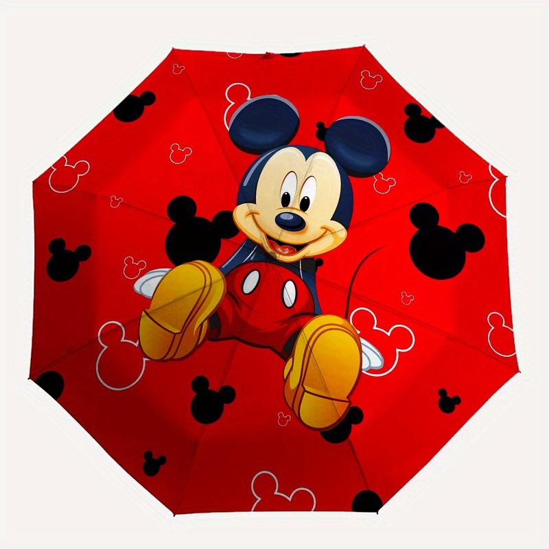 Mickey Mouse,Disney Themed Automatic Opening and Closing Folding Umbrella, Reinforced 8 Ribs, Compact Travel Design, Fashionable Folding Umb