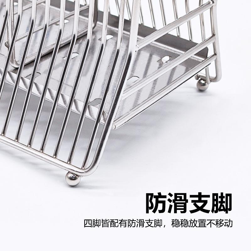 304 Stainless Steel Chopstick Holder - Kitchen Countertop Drainage Storage Rack for Utensils,Modern Chopstick & Spoon Organizer