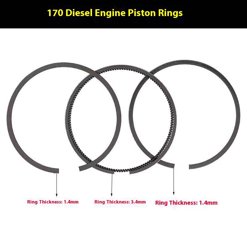 3 Τεμάχια/Σετ Δακτύλιοι Πιστονιού Κατάλληλοι για Μονοκύλινδρους Κινητήρες Ντίζελ 168F 170F 173F 178F 186F 188F 192F Γεννήτριες 2KW 5KW 6KW 7KW 8KW Ανταλλακτικά